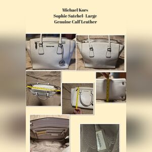 Michael Kors Large Sophie Satchel In Optic White